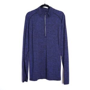 LULULEMON Half Zip Metal Vent Tech Shirt Mineral Blue True Navy Active Men's XL